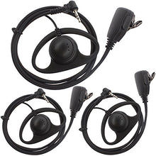 Load image into Gallery viewer, Tenq D Shape Earpiece Headset PTT for Motorola Talkabout Cobra Two Way Radio Walkie Talkie 1pin(Pack of 3)

