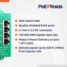 Load image into Gallery viewer, PoE Texas 4 Port PoE/PoE+ Injector with 56V 120W Power Supply - Gigabit Injector - Active Mode A Power Over Ethernet Multi Port PoE Adapter - Supports 4 PoE (802.3af or at) up to 60 watts
