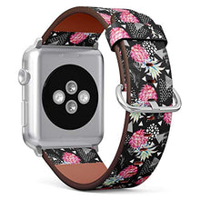 Load image into Gallery viewer, Compatible with Big Apple Watch 42mm, 44mm, 45mm (All Series) Leather Watch Wrist Band Strap Bracelet with Adapters (Pineapple Triangles)

