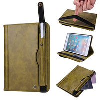 Ipad Mini 1/2/3/4 Case with Apple Pencil Holder,Premium Synthetic Leather Case Folio Protective Case Cover Auto Sleep Wake Apple Pencil Holder Apple iPad Mini 1/2/3/4(Brown)