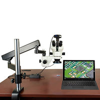 OMAX 3.5X-90X 720p WiFi Digital Zoom Stereo Microscope on Articulating Arm Stand with 144 LED Ring Light