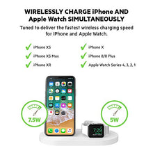Load image into Gallery viewer, Belkin 3-In-1 Wireless Charging Station - Fast Wireless Charging For Apple Iphone 14, Iphone 13 &amp; Iphone 12 Series &amp; Apple Watch (All Series) - With Additional USB A Port For Multiple Devices (White)
