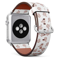 Q-Beans Watchband, Compatible with Small Apple Watch 38mm / 40mm - Replacement Leather Band Bracelet Strap Wristband Accessory // Squirrel Coloring Pattern