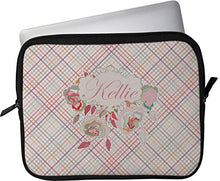 Load image into Gallery viewer, Modern Plaid &amp; Floral Laptop Sleeve/Case - 15&quot; (Personalized)
