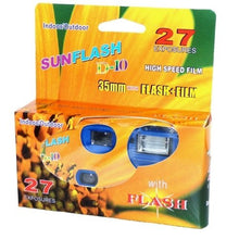 Load image into Gallery viewer, Sunflash One-time Use 35mm Flash Camera 27 Exposures Indoor or Outdoor Use (Pack of 12)
