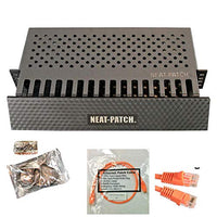 Neat Patch 2U Cable Management Kit - 2 Packs w/ 48 CAT6 Patch Cables (2FT Orange)