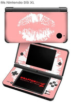 Nintendo DSi XL Skin - Big Kiss White on Pink