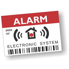 Load image into Gallery viewer, imaggge.com 12 Alarm Stickers Signs - Intruder Alarm Warning Security Stickers - Internal or External use - 2.91 x 2.05 inch
