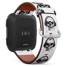 Load image into Gallery viewer, Replacement Leather Strap Printing Wristbands Compatible with Fitbit Versa - Musinc Skull Wearing Headphone
