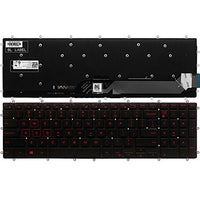 New US Black RED Backlit English Laptop Keyboard (Without Frame) Replacement for Dell Inspiron Gaming 15-7566 7566 7567 P65F001 Light Backlight