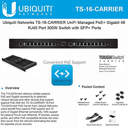 Ubiquiti TOUGHSwitch TS-16-CARRIER Advanced PoE Controller