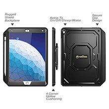 Load image into Gallery viewer, Fintie Tuatara Magic Ring Case for iPad Air (3rd Gen) 10.5&quot; 2019 / iPad Pro 10.5&quot; 2017-360 Rotating Grip Stand Shockproof Rugged Cover with Built-in Screen Protector, Pencil Holder (Black)
