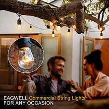 Load image into Gallery viewer, EAGWELL 2 Pack 48FT Outdoor String Lights with 15 Edison Vintage Plastic Bulbs and Commercial Grade Weatherproof Strand - UL Listed Heavy-Duty Backyard Patio Party , Porch Market Light
