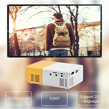 Load image into Gallery viewer, Mini LED Projector , Mini Private Home Theater Portable LED Projector Support 1080P HD HDMI Multimedia Player Clear Stereo Sound ,HDMI Input ,Need Data Cable Connection White Yellow
