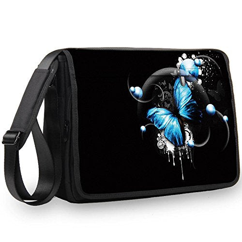 Luxburg Luxury Design 13-Inch Shoulder Strap Messenger Bag for Laptop/Notebook - Blue Butterfly