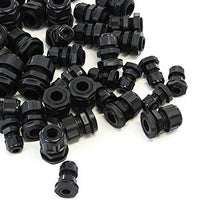 100 pcs Cable Glands Cord Grip Strain Relief and Firewall Fitting 5 size Variety Pack - 3.5 to 14 mm Plastic Waterproof Adjustable Lock Nut Cable Connectors Joints with Gaskets