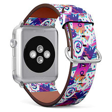 Load image into Gallery viewer, Compatible with Small Apple Watch 38mm, 40mm, 41mm (All Series) Leather Watch Wrist Band Strap Bracelet with Adapters (Retro Vintage 80S 90S Fashion)
