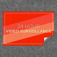 Load image into Gallery viewer, &quot;24 Hour Video Surveillance -Modern Diagonal&quot; Heavy-Duty Industrial Self-Adhesive Aluminum Wall Decal, 36&quot;x24&quot;
