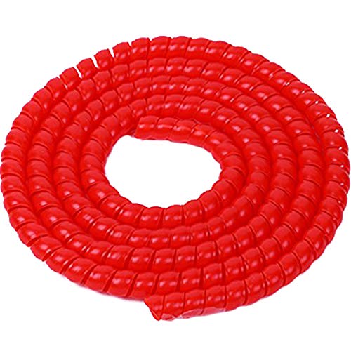 TINTON LIFE 6.5FT 30mm(1.18in) Polypropylene Spiral Wire Tube Pipe Cable Sleeve Protector, Red