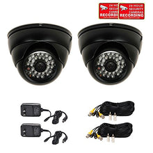 Load image into Gallery viewer, VideoSecu 2 Pack Built-in 1/3&#39;&#39; Effio CCD Day Night Outdoor IR CCTV Security Cameras 600TVL 28 Infrared LEDs Wide Angle High Resolution Vandal Proof with Cables and Power Supplies VD6HBL WR2
