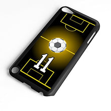 Load image into Gallery viewer, iPod Touch Case Fits 6th Generation or 5th Generation Soccer Ball #9900 Choose Any Player Jersey Number 56 in Black Plastic Customizable by TYD Designs
