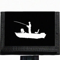 Bass fishing fisherman Black TriFold Nylon Wallet Great Gift Idea