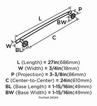 Load image into Gallery viewer, Amerock Arrondi 24 In (610 Mm) Towel Bar In Stainless Steel
