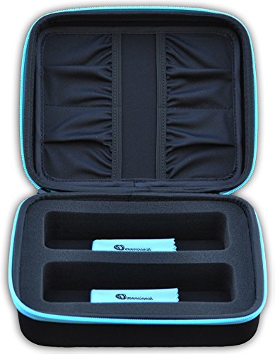 eD Elite Dual Storage CASE for Your Active 3D Glasses with 2 Microfiber Cleaning Cloths for 3-D Glasses with Foldable arms by eDimensional Elite Series