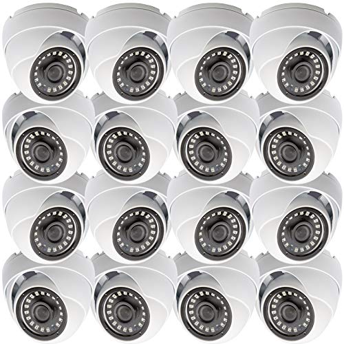 Evertech 16pcs 1080P HD- AHD/CVI/TVI/960H Dome Security Camera Day Night Vision Waterproof Outdoor/Indoor Wide Angle 3.6mm Lens for CCTV Camera System