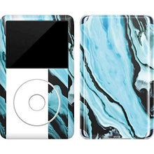 Load image into Gallery viewer, Skinit Decal MP3 Player Skin Compatible with iPod Classic (6th Gen) 80GB - Officially Licensed Originally Designed Aqua Blue Marble Ink Design
