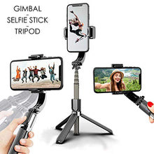 Load image into Gallery viewer, 1-Axis Portable Folding Smartphone Gimbal Shot Stabilizer, Auto Balancing with Tripod/Selfie Stick with Remote Shutter
