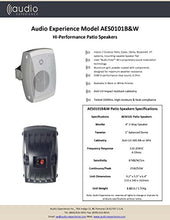 Load image into Gallery viewer, Audio Experience AES0101W Weatherproof Eco Patio Speakers (Pair, White) 50W, 4&quot; 2-Way Woofer Speaker and 1&quot; Balance Dome Tweeter
