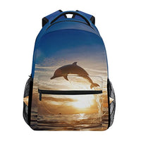 TropicalLife Ocean Sea Animal Dolphin Backpacks Bookbag Shoulder Backpack Hiking Travel Daypack Casual Bags