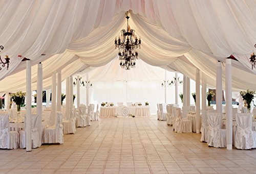 Baocicco Romantic Wedding Banquet Built with White Mantle Interior 12x10ft Background Flower Bouquet Gorgeous Lamps and Lanterns Gentle White Atmosphere Backdrops Marriage Ceremony