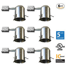 Load image into Gallery viewer, [6-Pack] PROCURU 5&quot; Remodel Can Housing Fixture with E26 Edison Socket for Recessed Lighting, IC &amp; UL (5-Inch Remodel, 6-Pack)
