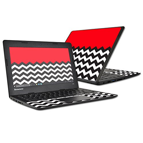 MightySkins Skin Compatible with Lenovo 100s Chromebook wrap Cover Sticker Skins Red Chevron