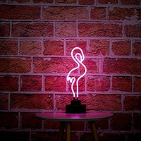 Chibuy Real Glass Tube Neon Light Pink Desktop Flamingo Neon Sign /15.35 x 5.39 x 5.39 inches Room Bedroom Decoration lamp
