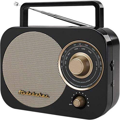 Studebaker Portable AM/FM Radio, Black (SB2000BG)