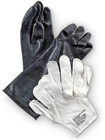 Military Outdoor Clothing New Black Rubber Chemical Gloves, Small