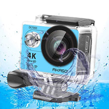 Load image into Gallery viewer, AKASO 4K Wi-Fi Sports Action Camera Ultra HD Waterproof DV Camcorder 12MP 170 Degree Wide Angle LCD Screen/Remote, Royal Blue (EK7000BL)
