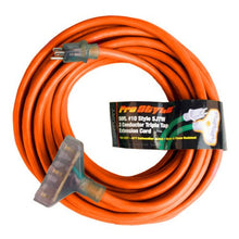 Load image into Gallery viewer, ProStyle 50ft. #10 SJTW 3 Conductor Triple Tap Extension Cord With Lighted Ends - Orange
