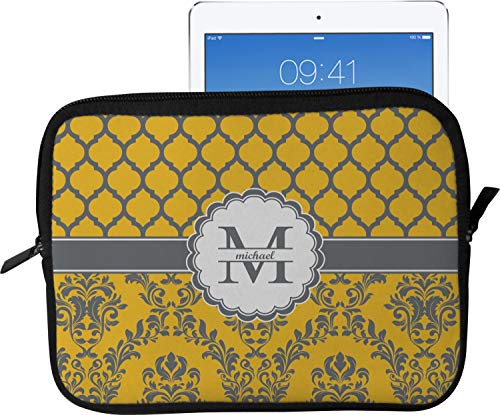 Damask & Moroccan Tablet Case/Sleeve - Large (Personalized)