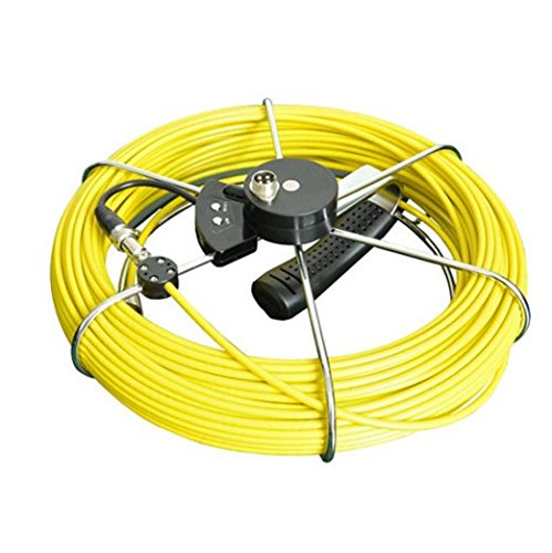 40m fiberglass push rod cable reel drum with meter counter for pipeline inspection system