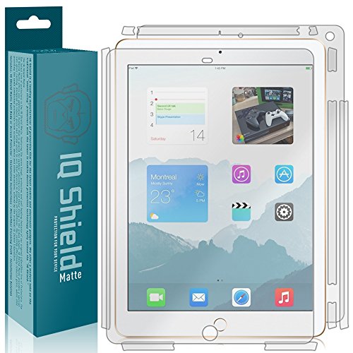 IQ Shield Matte Full Body Skin Compatible with Apple iPad (9.7 inch, Version 2018) + Anti-Glare (Full Coverage) Screen Protector and Anti-Bubble Film