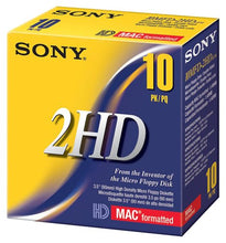 Load image into Gallery viewer, Sony 10MFD2HDCFM 2HD Mac Formatted Floppy Disks (10-Pack) (Discontinued by Manufacturer)

