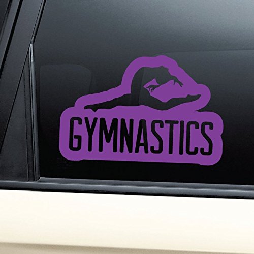 Gymnastics Vinyl Decal Laptop Car Truck Bumper Window Sticker - Purple