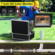Load image into Gallery viewer, Pipe Pipeline Inspection Camera, Drain Sewer Industrial Endoscope HBUDS Waterproof IP68 Snake Video System with 7 Inch LCD Monitor 1000TVL Camera (7D1-100ft Cable with DVR)
