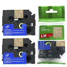 Load image into Gallery viewer, 2/Pack LM Tapes - LMeMQ835 Premium 1/2&quot; White Print on Satin Gold Label Compatible with P-Touch TZeMQ835 Tape TZMQ835 and Includes a Nice Tape Color/Size Guide. Replaces 12mm 0.47 Laminated
