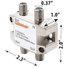 Load image into Gallery viewer, BAMF 3-Way Coax Cable Splitter Bi-Directional MoCA 5-2300MHz
