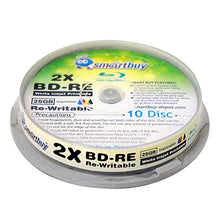 Load image into Gallery viewer, 40 Pack Smartbuy 2X 25GB Blue Blu-ray BD-RE Rewritable White Inkjet Hub Printable Blank Bluray Disc
